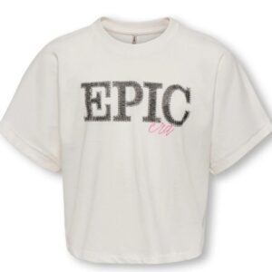 T-Shirt bianca con scritta frontale 100% cotone