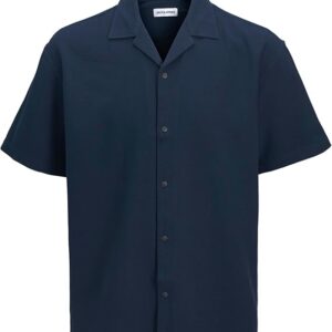 Camicia m/c blu in cotone morbida 100% cotone