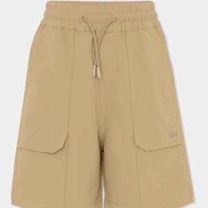 Bermuda beige con tasconi e logo (4 anni - 16 anni) 92% poliammide 8% elastan