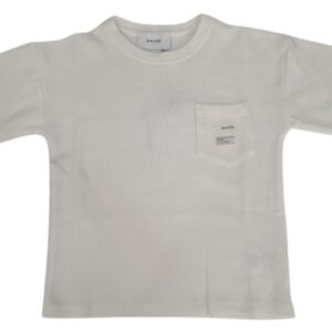 T-shirt panna con taschino a nido d'ape (8 anni - 16 anni)