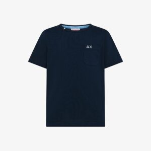 T-shirt in jersey di cotone blu navy con taschino (2 anni - 16 anni) 100% cotone