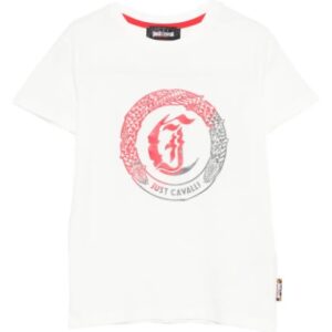 T-shirt bianca con logo frontale (8 anni - 14 anni) 50% cotone 50% modal