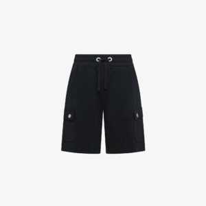 Bermuda cargo in felpa di cotone nero (2 anni - 16 anni) 91% cotone 9% poliammidica