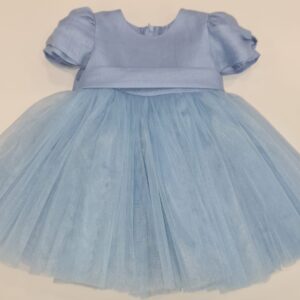 Abito azzurro con gonna in tulle (6 mesi - 3 anni)