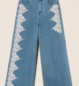 Pantalone di jeans con inserti in pizzo (8 anni - 16 anni) 46% cotone 27% poliammide 25% poliestere 2% elastan