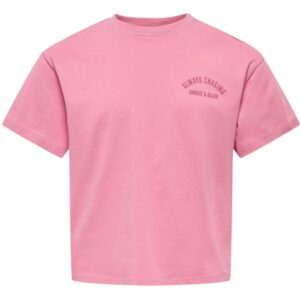 T-Shirt rosa con stampa posteriore 100% cotone