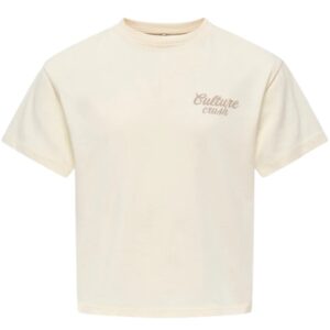 T-Shirt panna con stampa posteriore 100% cotone