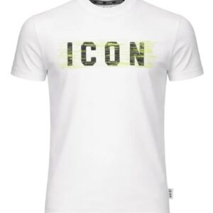 T-shirt bianca con logo nero/verde (6 anni - 16 anni) 100% cotone