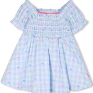 Vestito a quadretti arricciato di sopra (3 mesi - 18 mesi) 96% cotone 4% poliestere