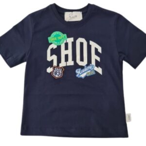 T-shirt blu con logo frontale (3 anni - 7 anni)