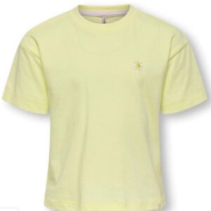 T-shirt gialla con stampa posteriore  100% cotone