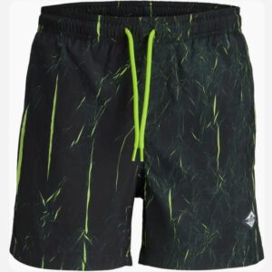 Boxer mare nero a fantasia verde 100% poliestere