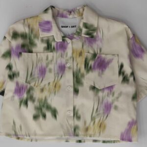 Camicia m/c panna con disegni floreali (10 anni - 16 anni)100% cotone