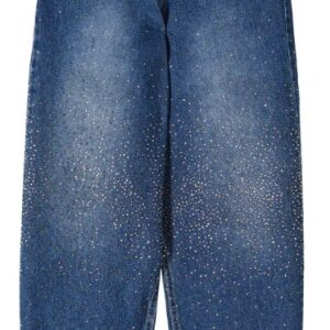 Baggy balloon denim con strass sfumati (8 anni - 16 anni)