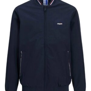 Giubbotto blu con zip 90% polisetere 10% elastan