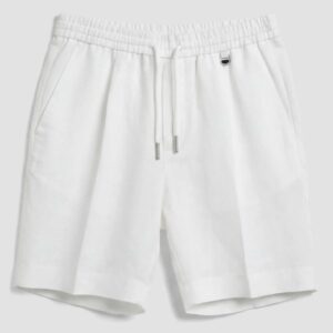 PANTALONI CORTI REGULAR FIT IN SLUB MISTO LINO E VISCOSA