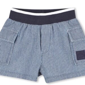 Shorts blu a righe con elastico in vita( 6mesi 18 mesi) 95% cotone 5% elasten