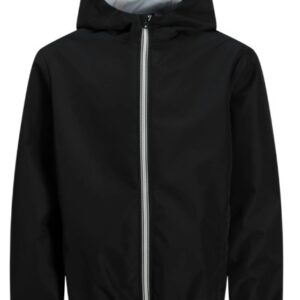 Giubbotto nero con zip e cappuccio 100% poliestere