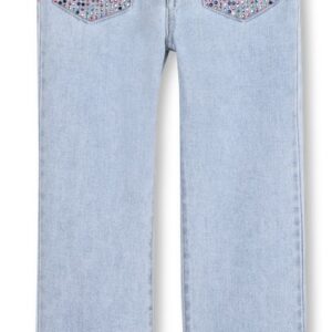 Pantalone jeans con pietre colorate (2 anni - 10 anni)100 % cotone
