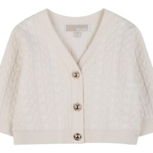 Cardican in maglia crema (6 mesi - 3 anni) 62% viscosa 28% poliestere 8% poliammide 2% elastan