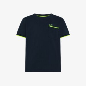 T-shirt in piquet di cotone blu navy (2 anni - 16 anni) 95% cotone 5% elastan