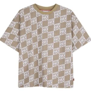 T-shirt beige logata (8 anni - 16 anni) 100% cotone