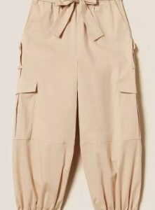 Pantalone cargo beige con elastico alle caviglie (8 anni - 16 anni) 97% cotone 3% elastan