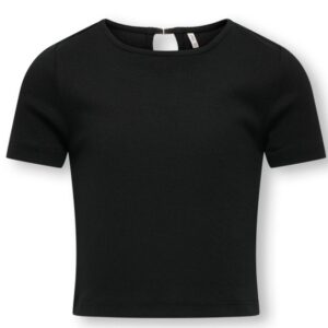 T-shirt nera con dettagli posteriori 95% cotone 5% elastico