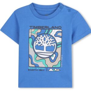 T-shirt in Cotone bluette con stampa frontale (6 mesi - 3 anni)100% cotone