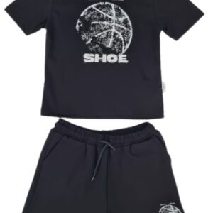 Compleno nero con logo e stampa frontale (3 anni - 7 anni)