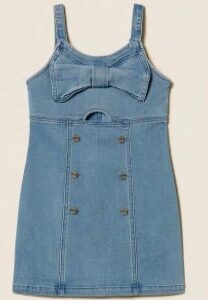 Mini abito tubino denim con fiocco (8 anni - 16 anni)46%cotone 27%poliammide 25%poliestere 2%elastan