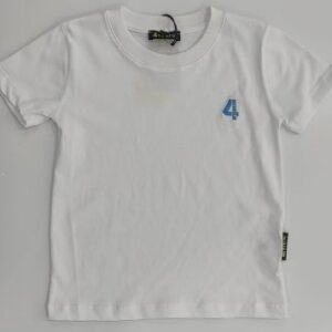 T-shirt bianca con logo piccolo (4 anni - 16 anni) 100% cotone