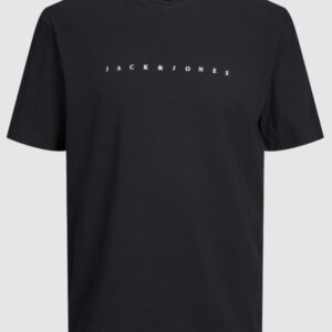 T-Shirt nera con logo anteriore 100% cotone