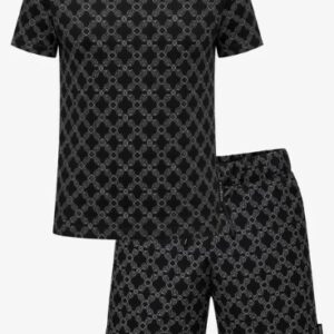 Set t-shirt/bermuda nero logato (2 anni - 16 anni) 100% cotone