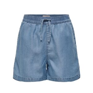Shorts in chambray con elastico in vita 100% lyocell