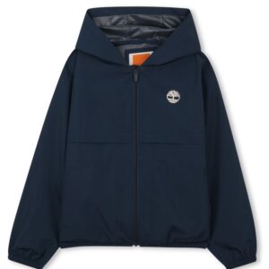 Giacca blu con cappuccio e logo (4 anni - 16 anni)100% poliestere