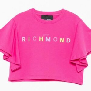 T-shirt cropped fucsia (2 anni-16 anni) 100% cotone