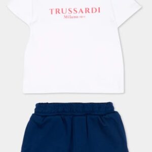 Set t-shirt/short bianco e blu (6 mesi - 6 anni)100% cotone