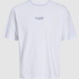 T-Shirt bianca con stampa posteriore 100% cotone