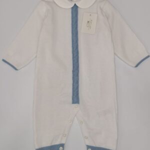 Tutina in filo bianco /azzurro (1 mese - 3 mesi)