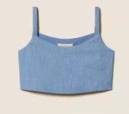 Top cropped denim azzurro (8 anni - 16 anni)74% poliestere 21% viscosa 5% elastan
