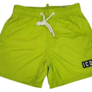 Boxer mare verde con logo bianco (6 anni - 16 anni) 100% poliestere