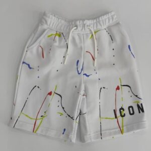 Bernuda bianco con schizzi colorati (6 anni - 16 anni) 88% cotone 12% poliestere
