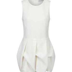 Tuta jumpsuit corta bianco latte con drappeggio (8 anni - 16 anni) 95% poliestere 5% elastan