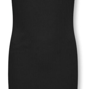Abito a costina nero 95% cotone 5% elastan