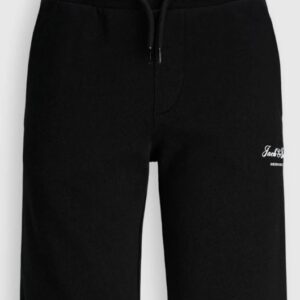 Shorts nero garzato con elastico in vita 80% cotone 20% poliestere