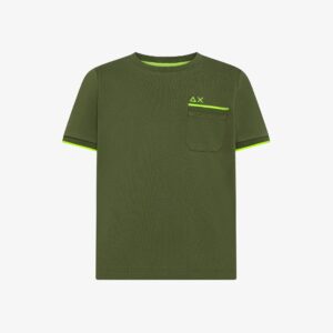 T-shirt in piquet di cotone verde scuro (2 anni - 16 anni) 95% cotone 5% elastan