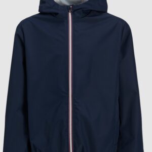 Giubbotto blu con zip e cappuccio 100% poliestere