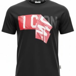T-shirt nera con logo rosso (6 anni - 16 anni) 100% cotone