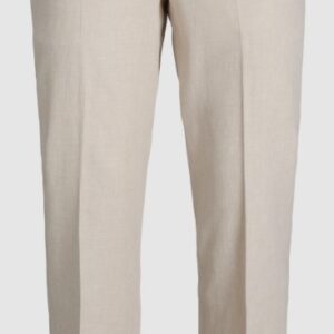Pantalone da vestito beige regular fit  70% cotone 30% lino